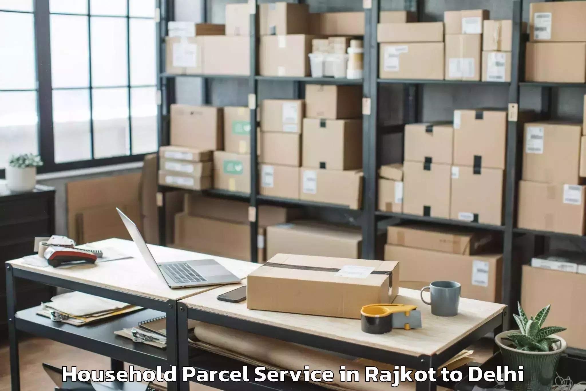 Top Rajkot to Parsvnath Mall Azadpur Household Parcel Available